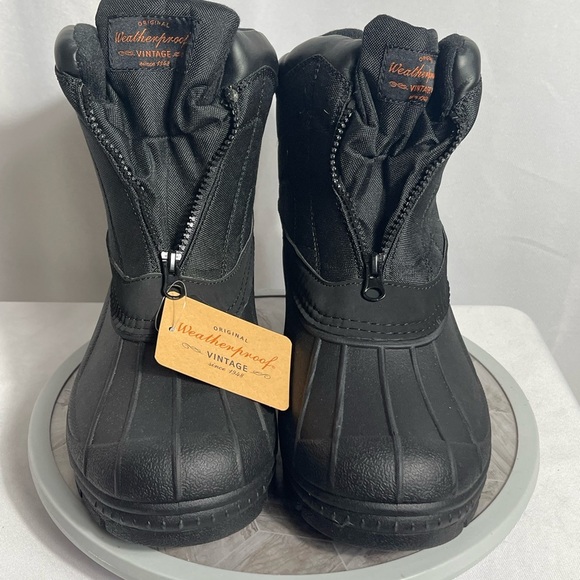 Weatherproof Vintage Jessie Black Zip-Up Duck Boots Men’s 10M Thermolite - Picture 1 of 12